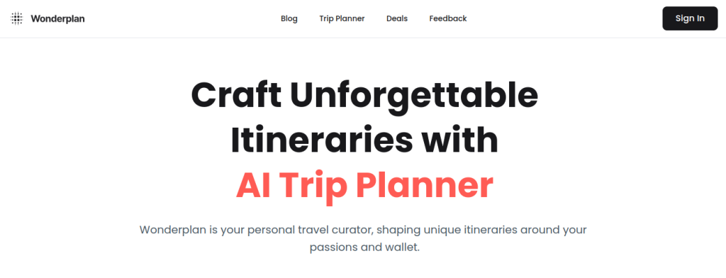 wonderplan.ai - AI travel planner