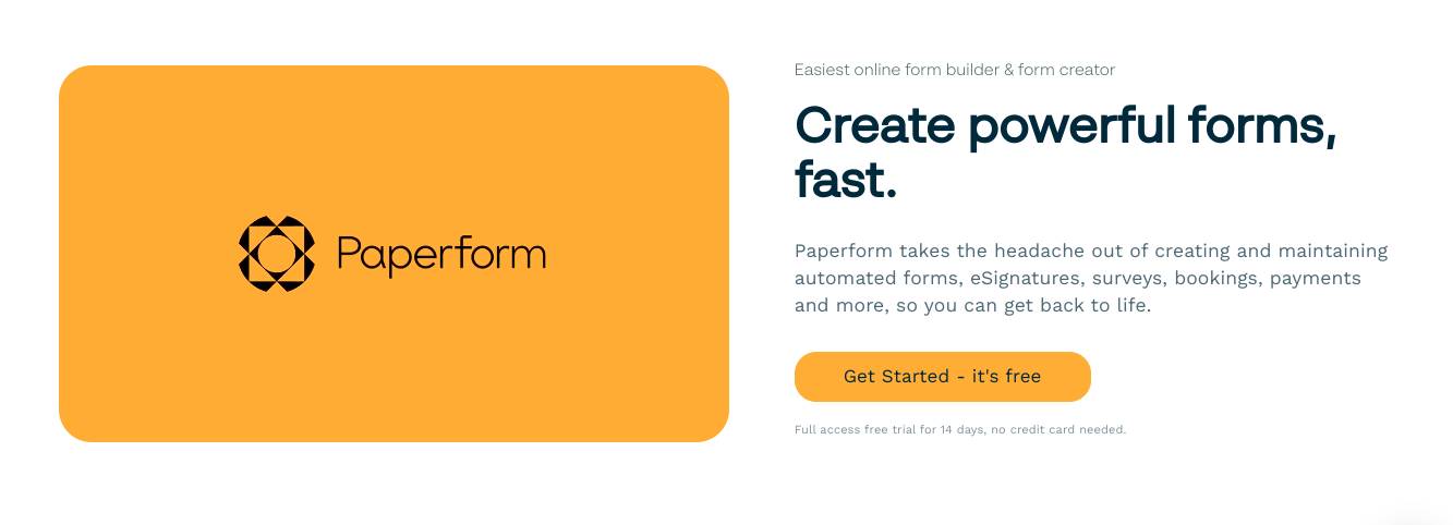 Paperform - No-Code Online Form Builder