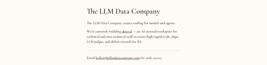 LLM Data Company – Agent Evaluation & Quality Platform